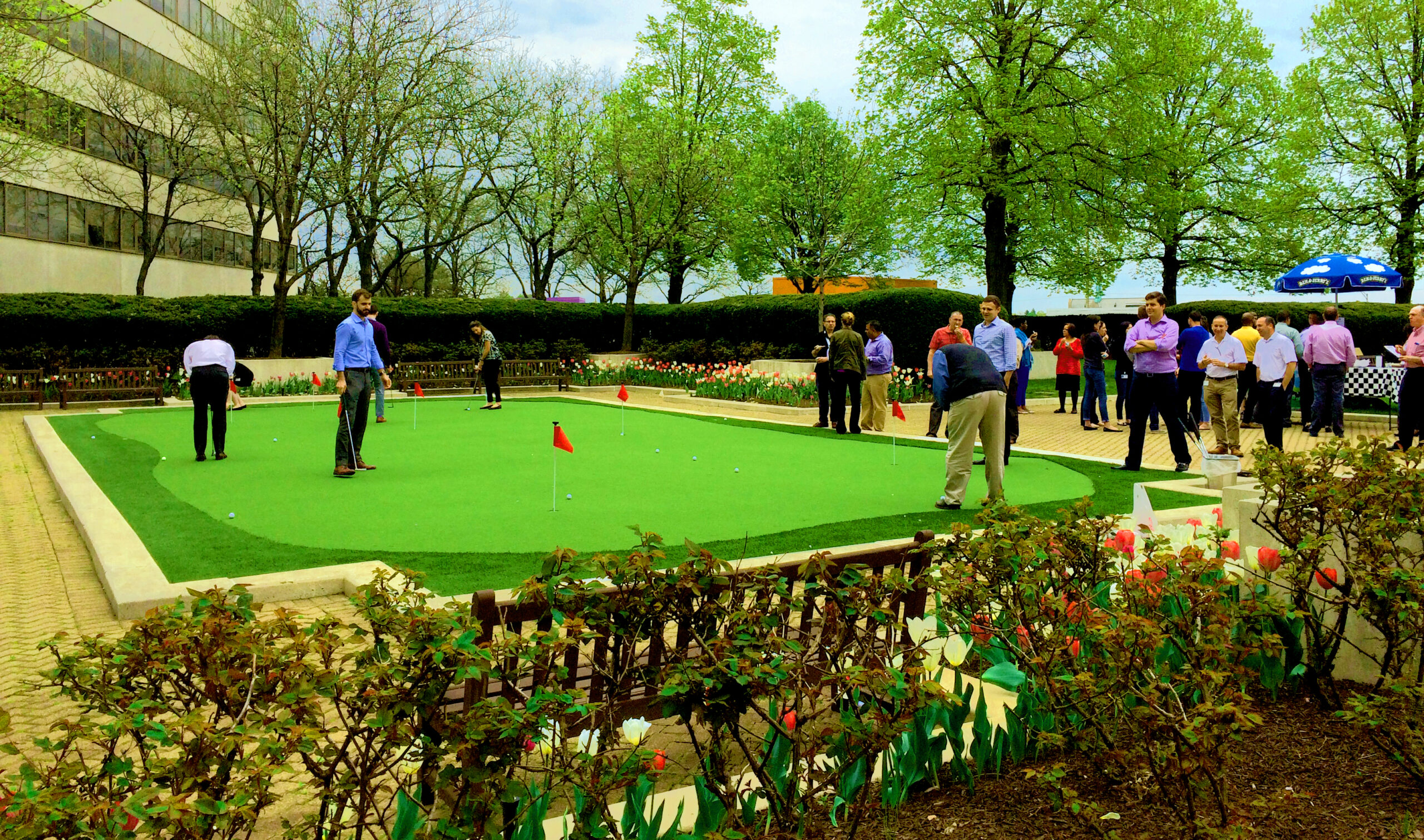 Rooftop Putting Green - Landscape Construction by ELM|Rooftop Golf Putting Green - Commercial Landscape Construction in CT